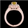 Image 2 : 1.9 ctw Certified SI/I Fancy Intense Yellow Diamond Ring 10k Rose Gold - REF-216H8R