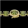 Image 1 : 27 ctw Green Tourmaline & VS/SI Diamond Micro Bracelet 14k Yellow Gold - REF-243F5M