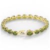 Image 3 : 27 ctw Green Tourmaline & VS/SI Diamond Micro Bracelet 14k Yellow Gold - REF-243F5M