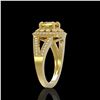 Image 3 : 2.09 ctw Canary Citrine & Diamond Victorian Ring 14K Yellow Gold - REF-83Y6X