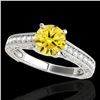 Image 1 : 1.32 ctw Certified SI/I Fancy Intense Yellow Diamond Ring 10k White Gold - REF-184A3N