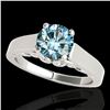 Image 1 : 1 ctw SI Certified Fancy Blue Diamond Solitaire Ring 10k White Gold - REF-120R2K