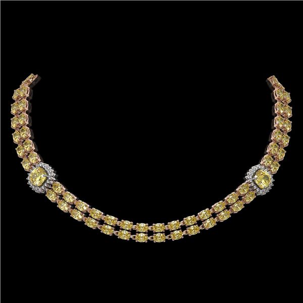 31.61 ctw Citrine & Diamond Necklace 14K Rose Gold - REF-527N3F