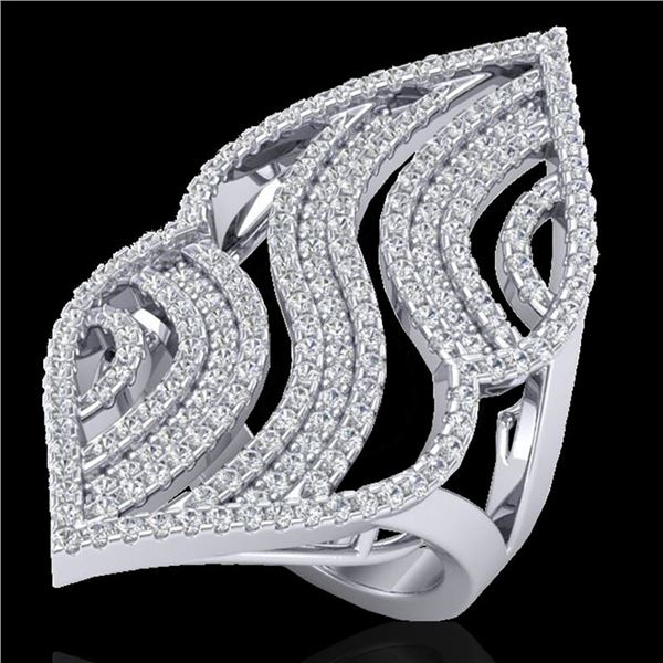 2 ctw Micro Pave VS/SI Diamond Designer Ring 14k White Gold - REF-180F9M