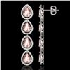 Image 2 : 10.4 ctw Morganite & Diamond Micro Pave Halo Earrings 10k White Gold - REF-259Y3X