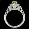 Image 2 : 1.75 ctw Certified SI/I Fancy Intense Yellow Diamond Ring 10k White Gold - REF-259Y3X