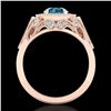 Image 3 : 1.75 ctw Fancy Intense Blue Diamond Art Deco Ring 18k Rose Gold - REF-236F4M