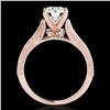 Image 2 : 1.5 ctw Certified Diamond Solitaire Antique Ring 10k Rose Gold - REF-259A3N