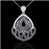 Image 1 : 1.50 ctw Micro Black & VS/SI Diamond Necklace Designer 18k White Gold - REF-168M5G