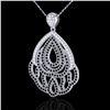 Image 2 : 1.50 ctw Micro Black & VS/SI Diamond Necklace Designer 18k White Gold - REF-168M5G