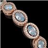 Image 3 : 14.82 ctw Sky Topaz & Diamond Micro Pave Halo Bracelet 10k Rose Gold - REF-263Y6X