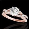 Image 1 : 1.35 ctw Certified Diamond Solitaire Ring 10k Rose Gold - REF-190A9N