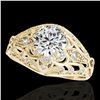 Image 1 : 1.36 ctw Certified Diamond Solitaire Antique Ring 10k Yellow Gold - REF-197G8W