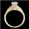 Image 2 : 1.36 ctw Certified Diamond Solitaire Antique Ring 10k Yellow Gold - REF-197G8W