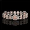 Image 2 : 18.59 ctw Morganite & Diamond Bracelet 14K White Gold - REF-331R8K