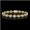 Image 1 : 6.91 ctw Marquise Cut Diamond Micro Pave Bracelet 18K Yellow Gold - REF-599M6G