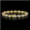 Image 2 : 6.91 ctw Marquise Cut Diamond Micro Pave Bracelet 18K Yellow Gold - REF-599M6G
