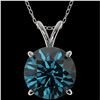 Image 1 : 2.50 ctw Certified Intense Blue Diamond Necklace 10k White Gold - REF-429N5F