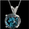 Image 2 : 2.50 ctw Certified Intense Blue Diamond Necklace 10k White Gold - REF-429N5F