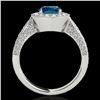 Image 2 : 2 ctw SI Certified Fancy Blue Diamond Solitaire Halo Ring 10k White Gold - REF-156K8Y