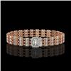 Image 1 : 19.48 ctw Emerald Cut & Oval Diamond Bracelet 18K Rose Gold - REF-2068N4F
