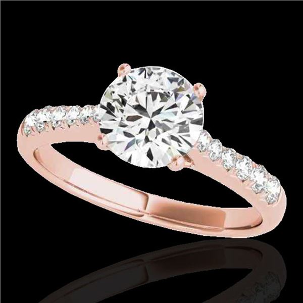 1.25 ctw Certified Diamond Solitaire Ring 10k Rose Gold - REF-190X9A