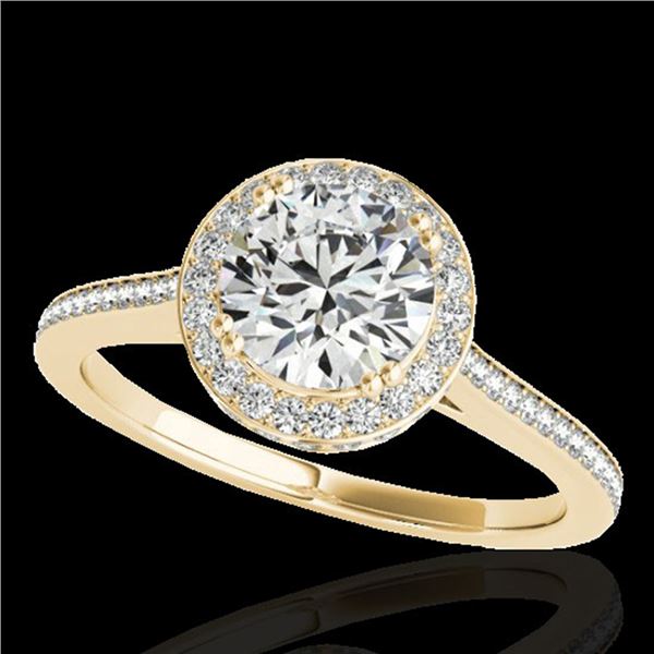 2.03 ctw Certified Diamond Solitaire Halo Ring 10k Yellow Gold - REF-375N2F