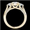 Image 2 : 1.75 ctw Certified Diamond 3 Stone Ring 10k Yellow Gold - REF-177G3W