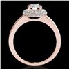Image 2 : 1.43 ctw Certified Diamond Solitaire Halo Ring 10k Rose Gold - REF-197A8N