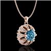 Image 3 : 1.2 ctw Fancy Intense Blue Diamond Art Deco Necklace 18k Rose Gold - REF-118M2G