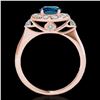 Image 2 : 1.5 ctw SI Certified Fancy Blue Diamond Solitaire Halo Ring 10k Rose Gold - REF-129K5Y