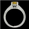 Image 2 : 1.45 ctw Certified SI Intense Yellow Diamond Antique Ring 10k White Gold - REF-231A8N