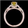 Image 2 : 1.35 ctw Certified SI/I Fancy Intense Yellow Diamond Ring 10k Rose Gold - REF-190K9Y