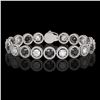 Image 1 : 13.96 ctw Black & Diamond Micro Pave Bracelet 18K White Gold - REF-1071X3A