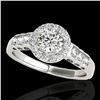 Image 1 : 1.55 ctw Certified Diamond Solitaire Halo Ring 10k White Gold - REF-204R5K