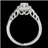 Image 2 : 1.55 ctw Certified Diamond Solitaire Halo Ring 10k White Gold - REF-204R5K