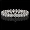 Image 2 : 15.8 ctw Oval Cut Diamond Micro Pave Bracelet 18K White Gold - REF-2129R2K