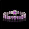 Image 3 : 24.75 ctw Amethyst & Diamond Bracelet 14K White Gold - REF-281Y8X