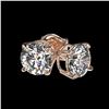 Image 3 : 1.11 ctw Certified Quality Diamond Stud Earrings 10k Rose Gold - REF-72A3N