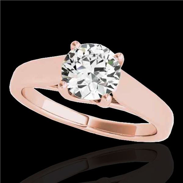 1 ctw Certified Diamond Solitaire Ring 10k Rose Gold - REF-182F8M
