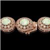 Image 3 : 91.75 ctw Certified Opal & Diamond Victorian Necklace 14K Rose Gold - REF-3090W4H