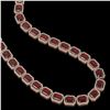 Image 2 : 73.44 ctw Garnet & Diamond Micro Pave Halo Necklace 10k Rose Gold - REF-696Y2X