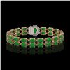 Image 3 : 12.35 ctw Jade & Diamond Bracelet 14K Rose Gold - REF-209N3F