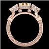 Image 3 : 1.75 ctw Intense Fancy Yellow Diamond Art Deco Ring 18k Rose Gold - REF-227A3N