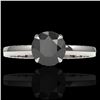 Image 1 : 2 ctw Black Diamond Designer Engagment Ring 18k White Gold - REF-83R6K