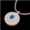 Image 2 : 2.11 ctw Fancy Intense Blue Diamond Art Deco Necklace 18k Rose Gold - REF-227N3F