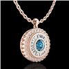 Image 3 : 2.11 ctw Fancy Intense Blue Diamond Art Deco Necklace 18k Rose Gold - REF-227N3F
