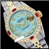 Image 1 : Rolex Ladies Two Tone 14K Gold/SS, Diam Dial & Diam/Ruby Bezel, Sapphire Crystal