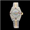 Image 2 : Rolex Ladies Two Tone 14K Gold/SS, Diam Dial & Diam/Ruby Bezel, Sapphire Crystal