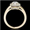 Image 2 : 1.55 ctw Certified Diamond Solitaire Halo Ring 10k Yellow Gold - REF-197Y8X